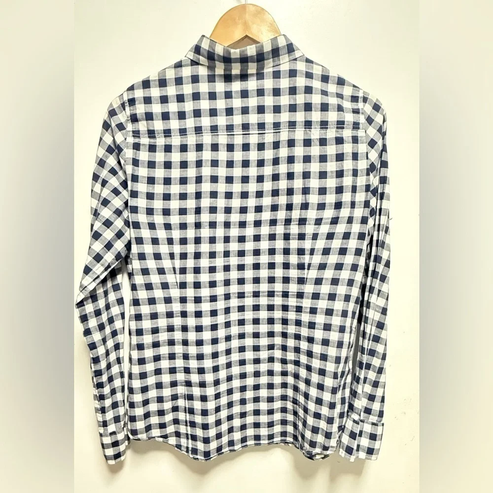 J. Crew Blue and White Plaid Shirt